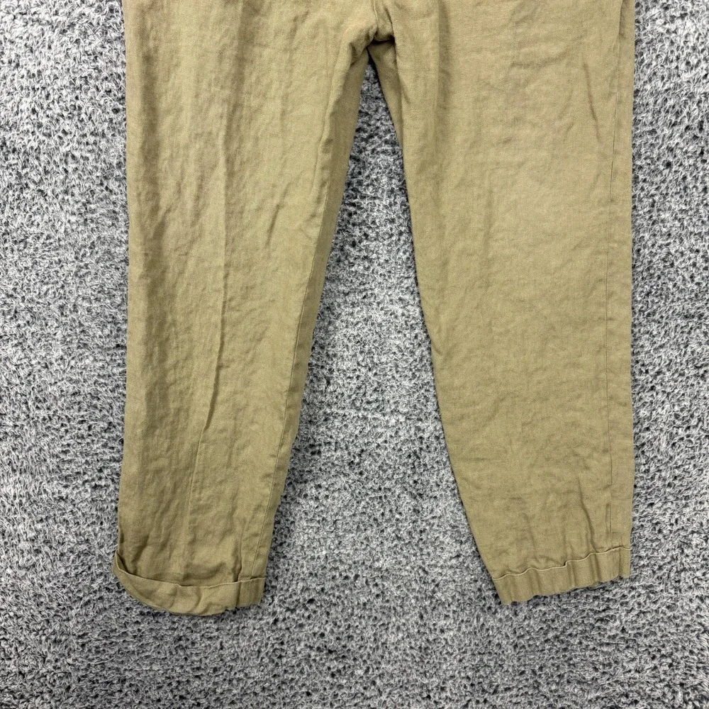 Brooks Brothers Pants Mens 38x30 Beige Irish Linen 1818 Madison Pleated Cuffed